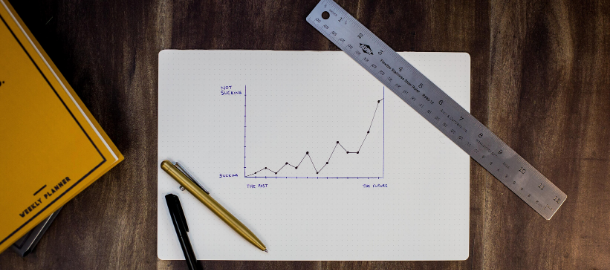 paper with line chart